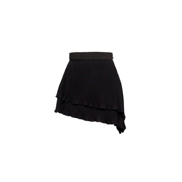 Kilentar Joyo Black Meje Asymmetric Chiffon Mini Skirt Sz 20 NWT Office Academia - Picture 1 of 11